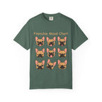 Frenchie Mood Chart Shirt, Comfort Colors®, Nine French Bulldog Faces