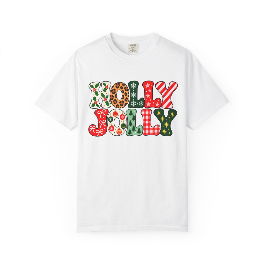 Holly Jolly Christmas Shirt, Festive Typography