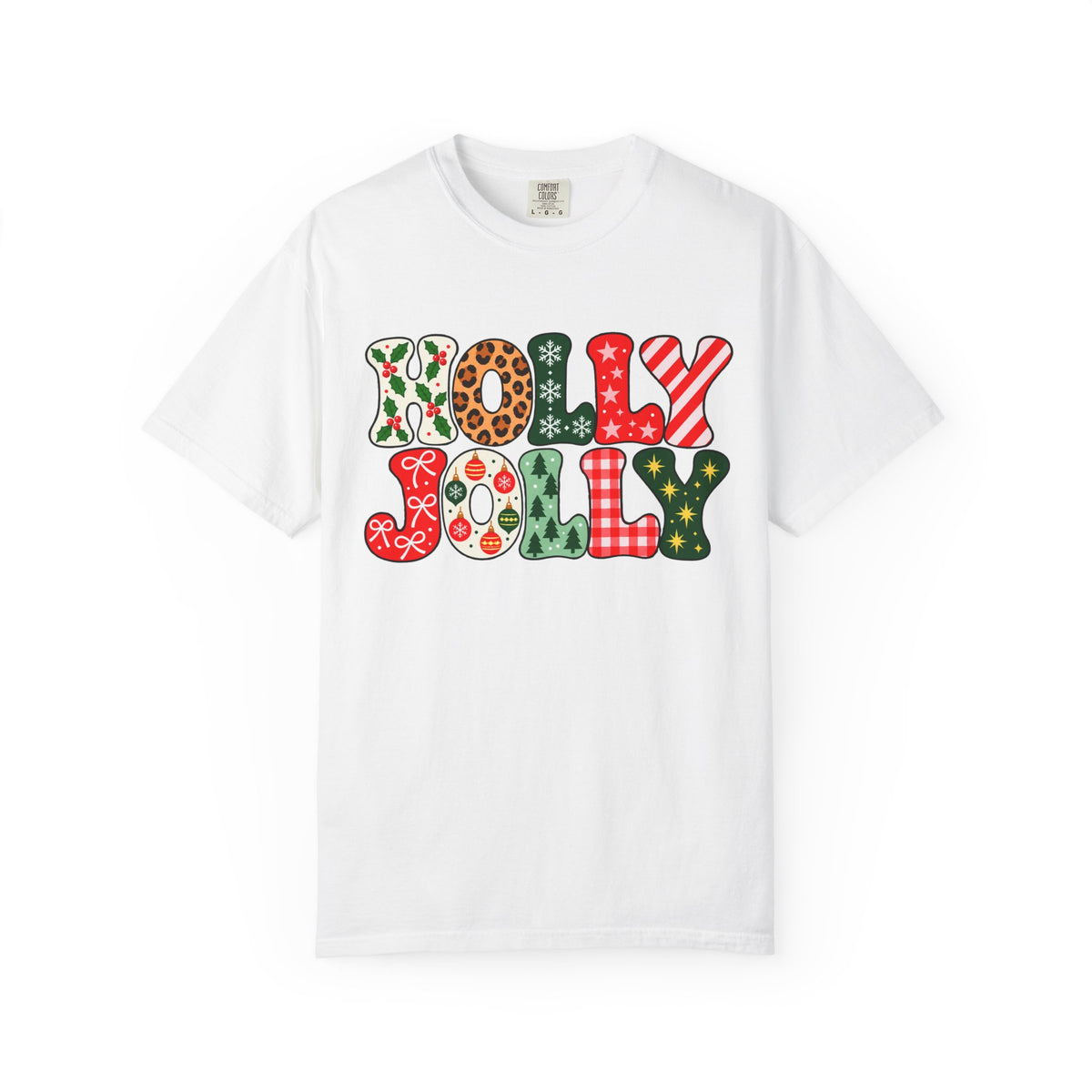 Holly Jolly Christmas Shirt, Festive Typography