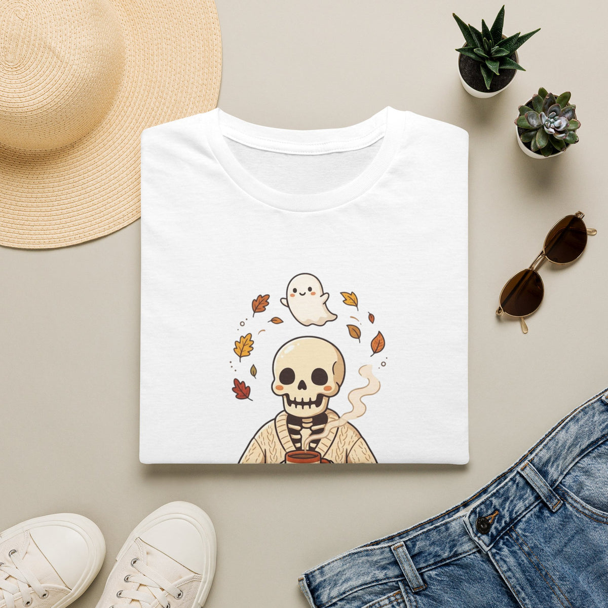 Skeleton Coffee Halloween Shirt, Cozy Cardigan Graphic