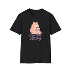 Cat with Coffee Cup T-Shirt