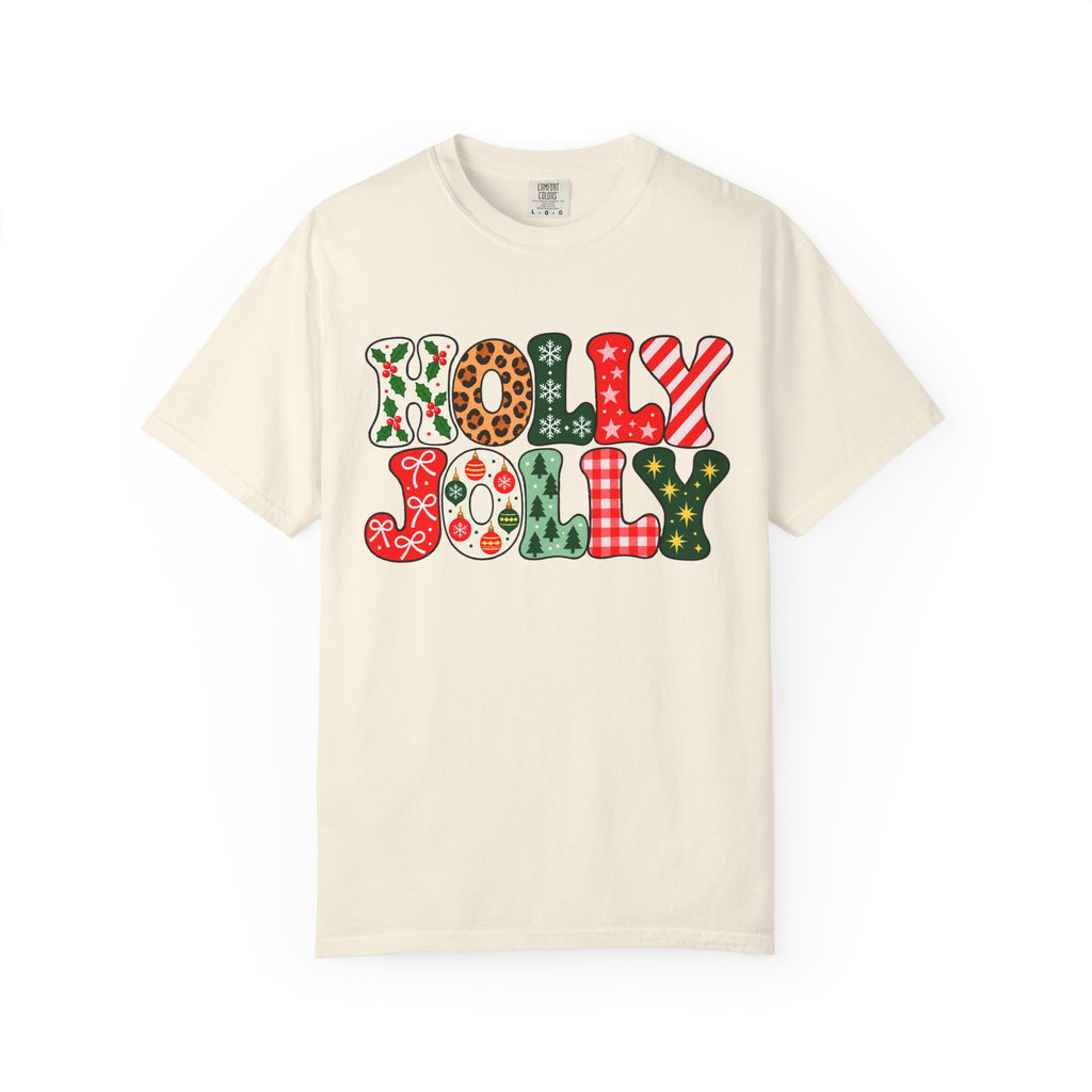 Holly Jolly Christmas Shirt, Festive Typography