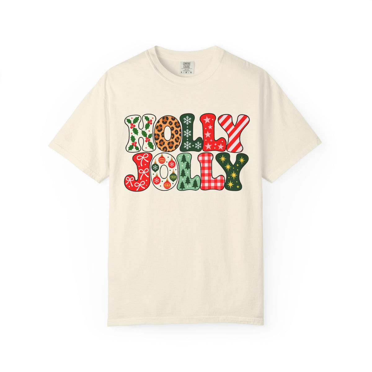 Holly Jolly Christmas Shirt, Festive Typography