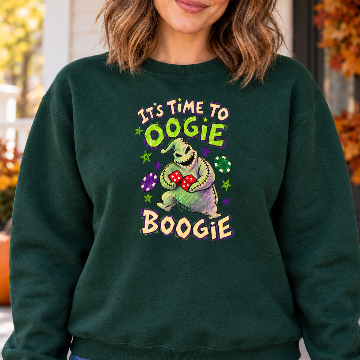 Oogie Boogie Halloween Sweatshirt, Colored Pencil Drawing Crewneck