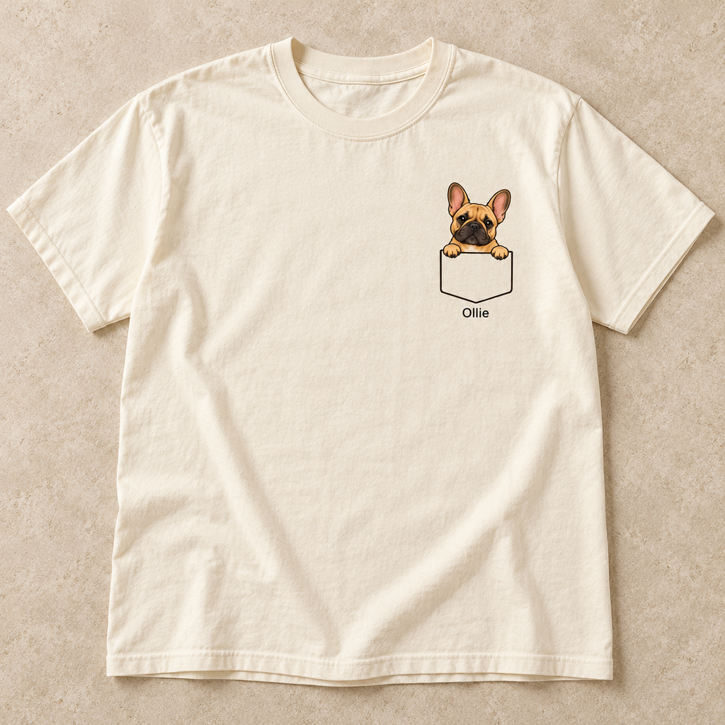 Personalized Fawn Frenchie Pocket Tee | Comfort Colors®