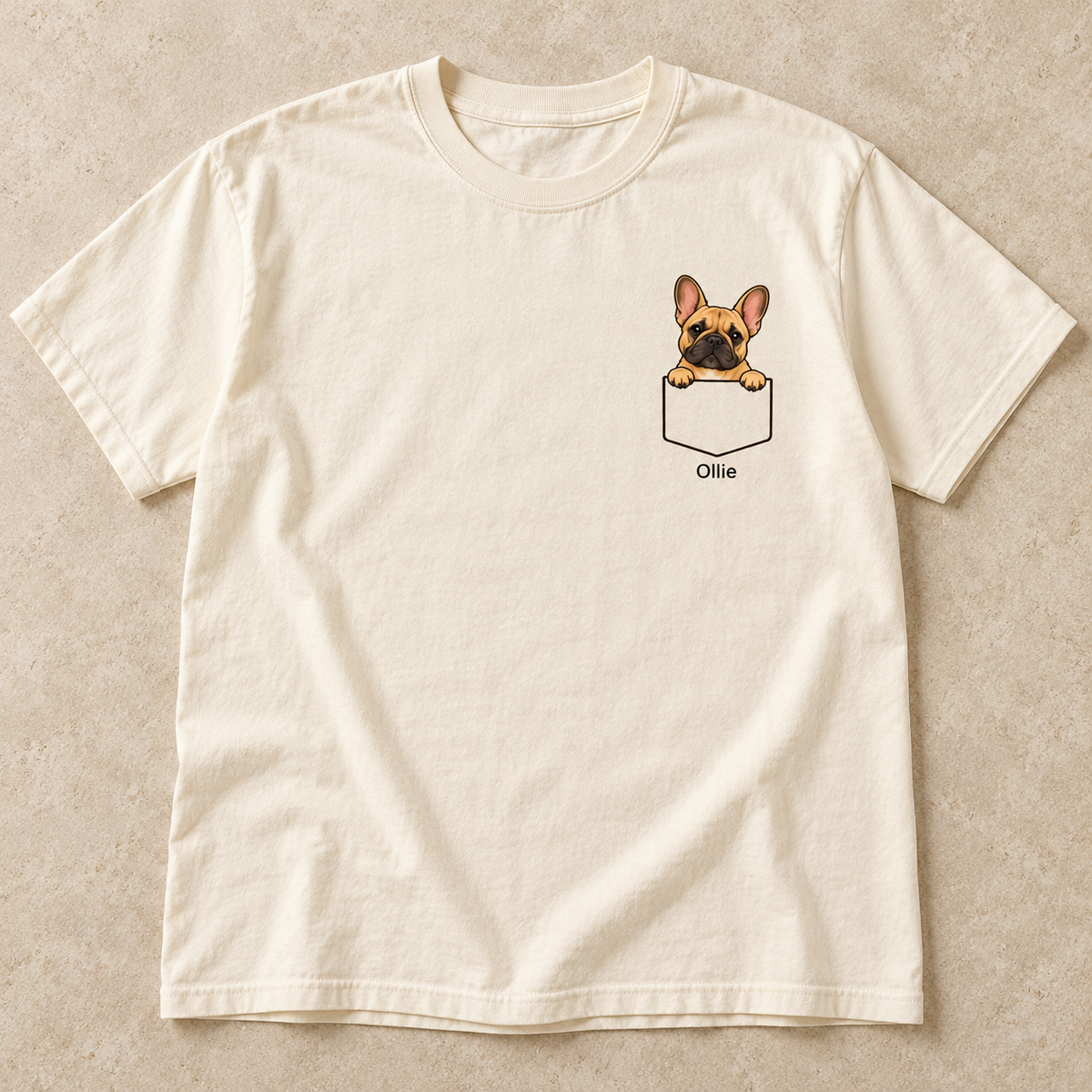 Personalized Fawn Frenchie Pocket Tee | Comfort Colors®