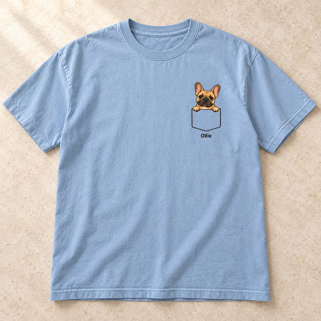 Personalized Fawn Frenchie Pocket Tee | Comfort Colors®