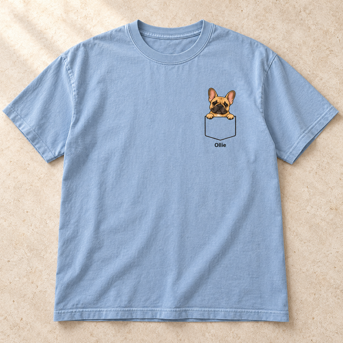 Personalized Fawn Frenchie Pocket Tee | Comfort Colors®