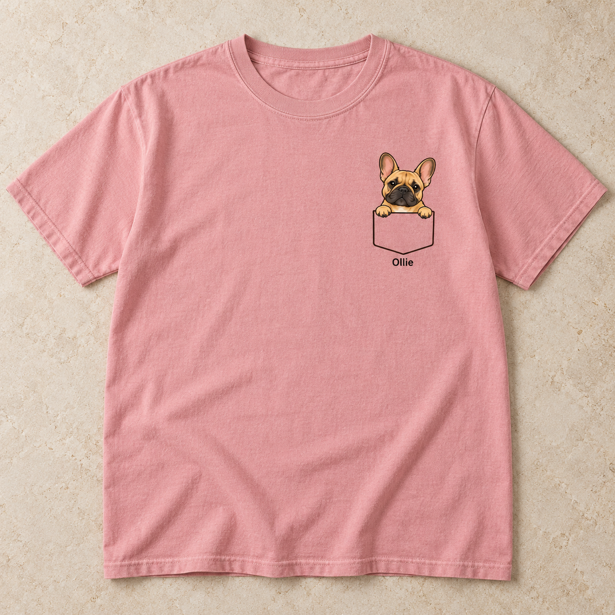 Personalized Fawn Frenchie Pocket Tee | Comfort Colors®