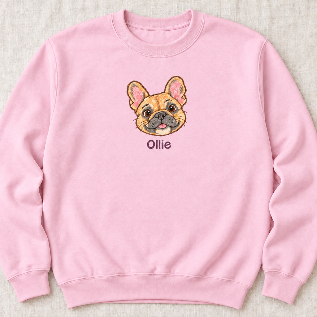 Personalized Fawn Frenchie Sweatshirt, Custom Dog Name, Dog Mom Gift