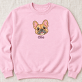 Personalized Fawn Frenchie Sweatshirt, Custom Dog Name, Dog Mom Gift