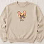 Personalized Fawn Frenchie Sweatshirt, Custom Dog Name, Dog Mom Gift