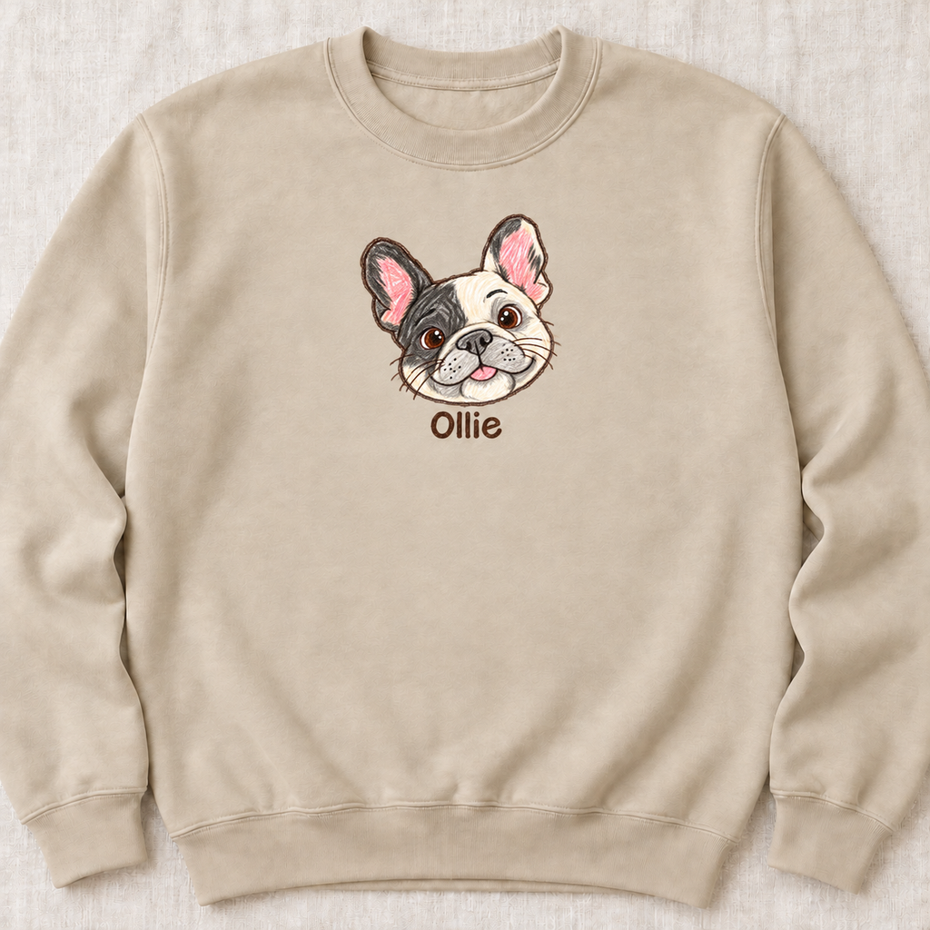 Personalized Pied Frenchie Sweatshirt | Custom Dog Name