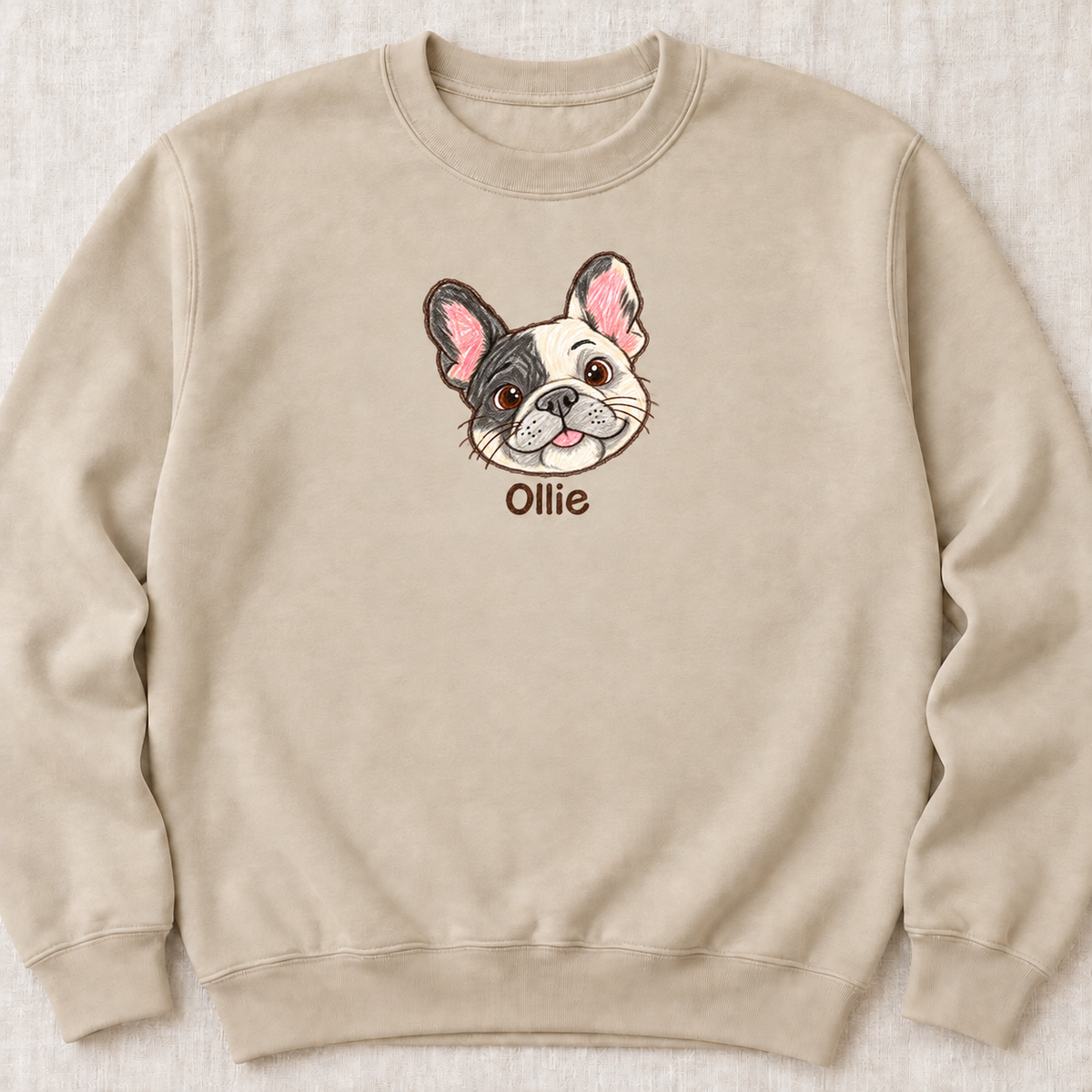 Personalized Pied Frenchie Sweatshirt | Custom Dog Name