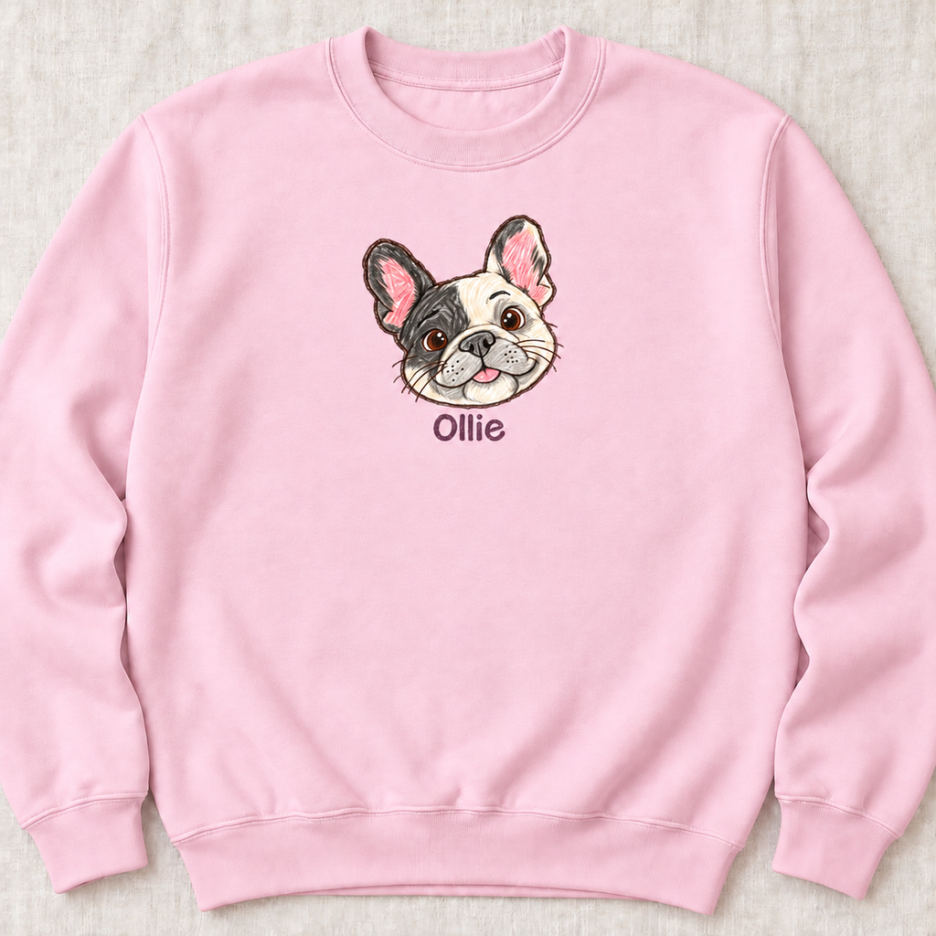 Personalized Pied Frenchie Sweatshirt | Custom Dog Name