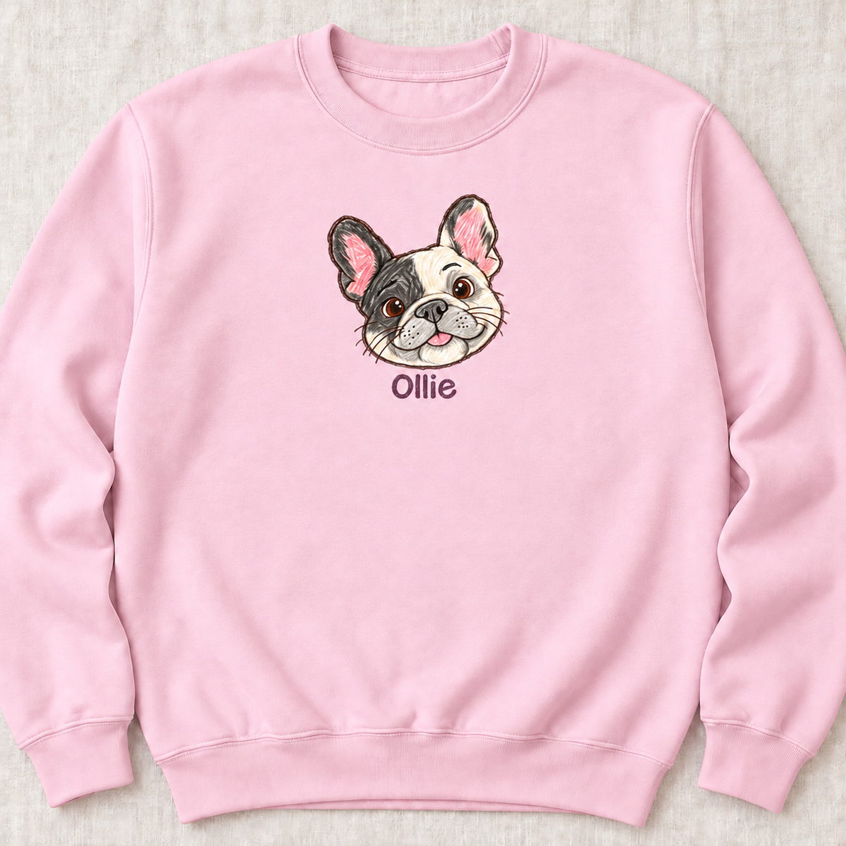 Personalized Pied Frenchie Sweatshirt | Custom Dog Name