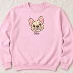Personalized Cream Frenchie Sweatshirt, Custom Dog Name, Dog Mom Gift