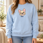 Personalized Cream Frenchie Sweatshirt, Custom Dog Name, Dog Mom Gift