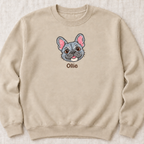Personalized Blue-gray Frenchie Sweatshirt, Custom Dog Name, Dog Mom Gift