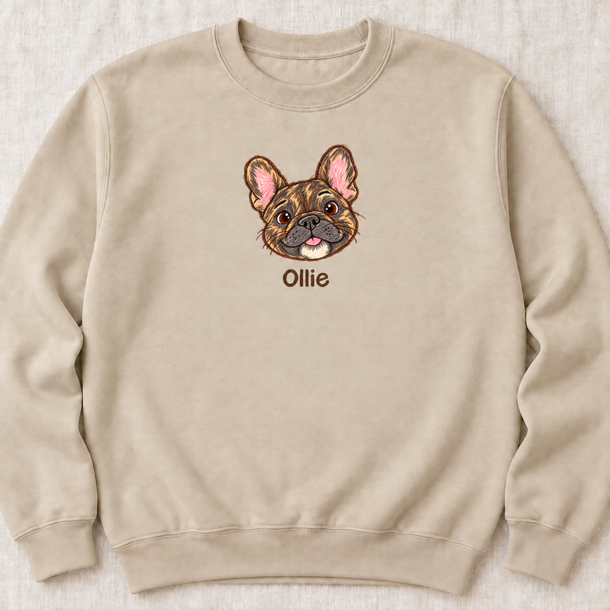 Personalized Brindle Frenchie Sweatshirt, Custom Dog Name, Dog Mom Gift