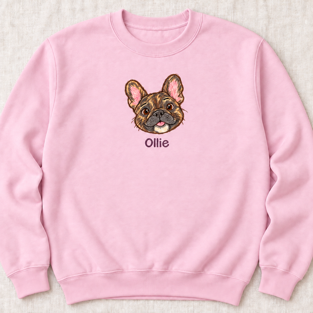 Personalized Brindle Frenchie Sweatshirt, Custom Dog Name, Dog Mom Gift