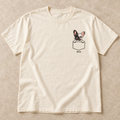 Personalized Pied (Black & White) Pocket Frenchie Shirt, Comfort Colors®, Custom Dog Name Tee