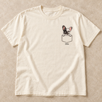 Personalized Pied (Black & White) Pocket Frenchie Shirt, Comfort Colors®, Custom Dog Name Tee