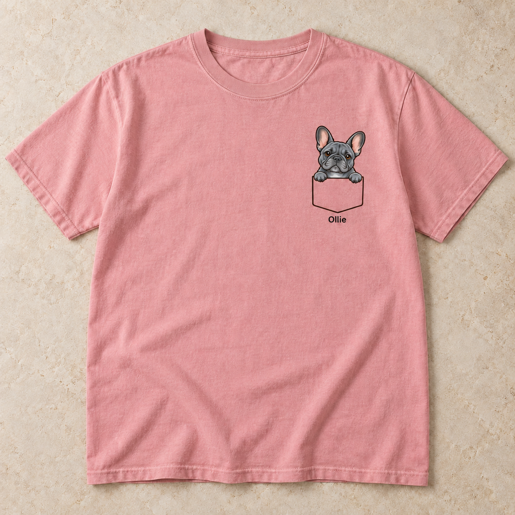 Personalized Blue Frenchie Shirt, Comfort Colors®, Custom Dog Name Tee