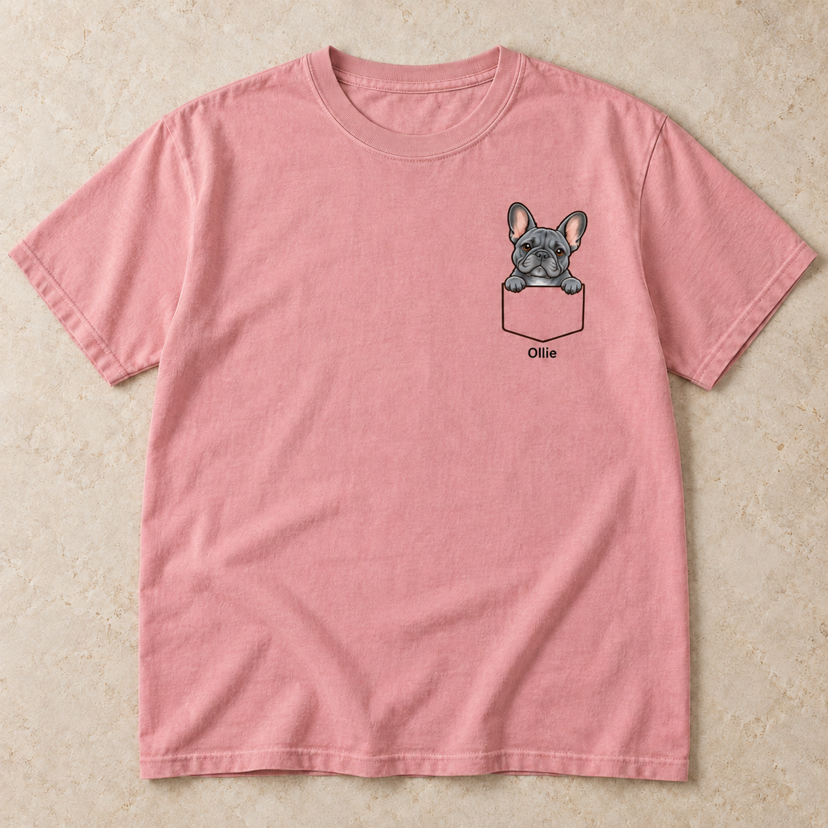 Personalized Blue Frenchie Shirt, Comfort Colors®, Custom Dog Name Tee