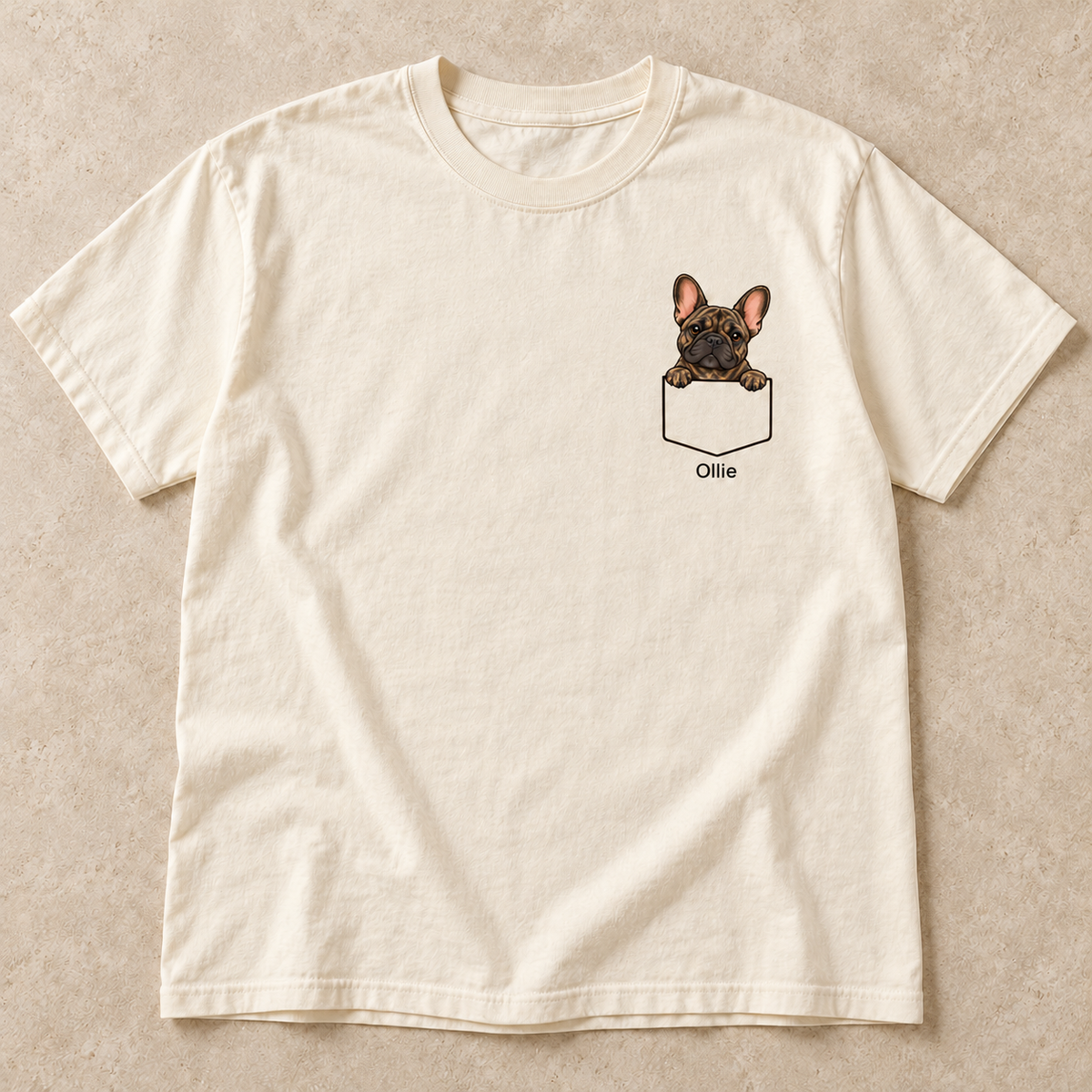 Personalized Brindle Frenchie Shirt, Comfort Colors®, Custom Dog Name Tee