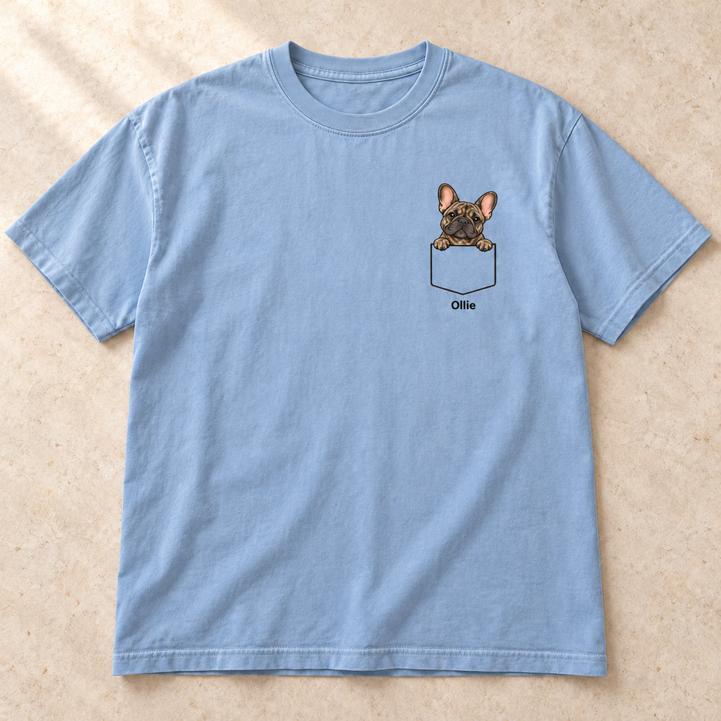 Personalized Brindle Frenchie Shirt, Comfort Colors®, Custom Dog Name Tee