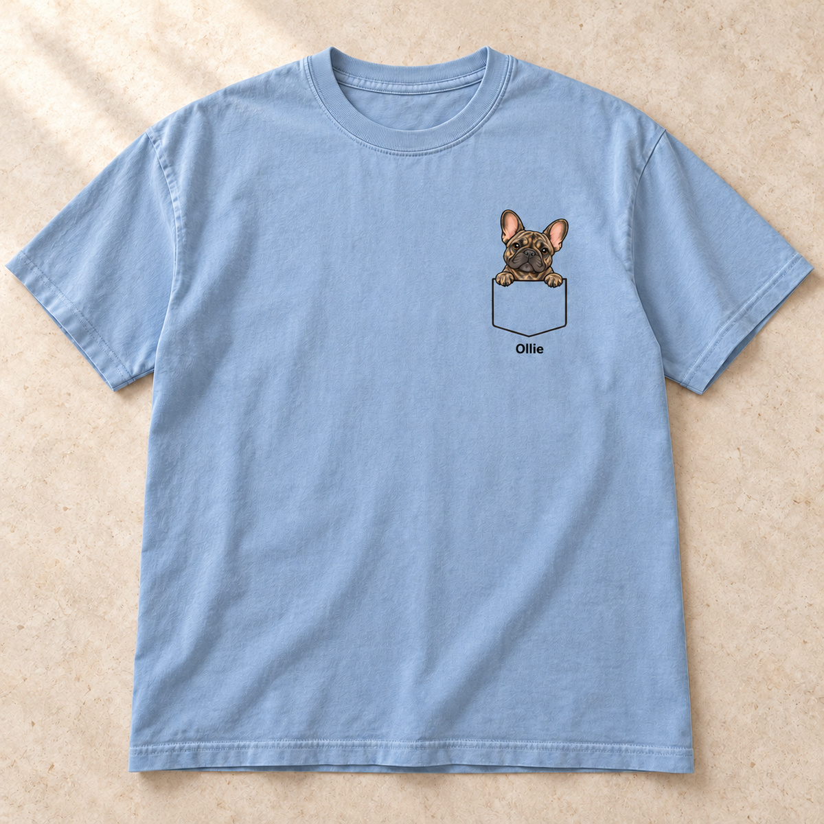 Personalized Brindle Frenchie Shirt, Comfort Colors®, Custom Dog Name Tee