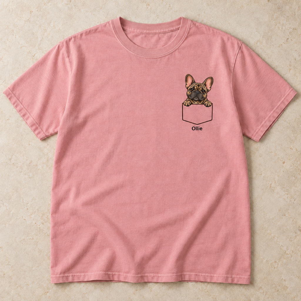 Personalized Brindle Frenchie Shirt, Comfort Colors®, Custom Dog Name Tee
