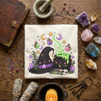 Witch Halloween Cotton Shirt, Hat, Cauldron and Potion Graphic
