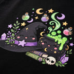Witch Halloween Cotton Shirt, Hat, Cauldron and Potion Graphic