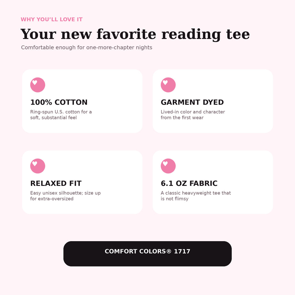 Pink Ghost Book Lover Shirt, Comfort Colors® Halloween Tee