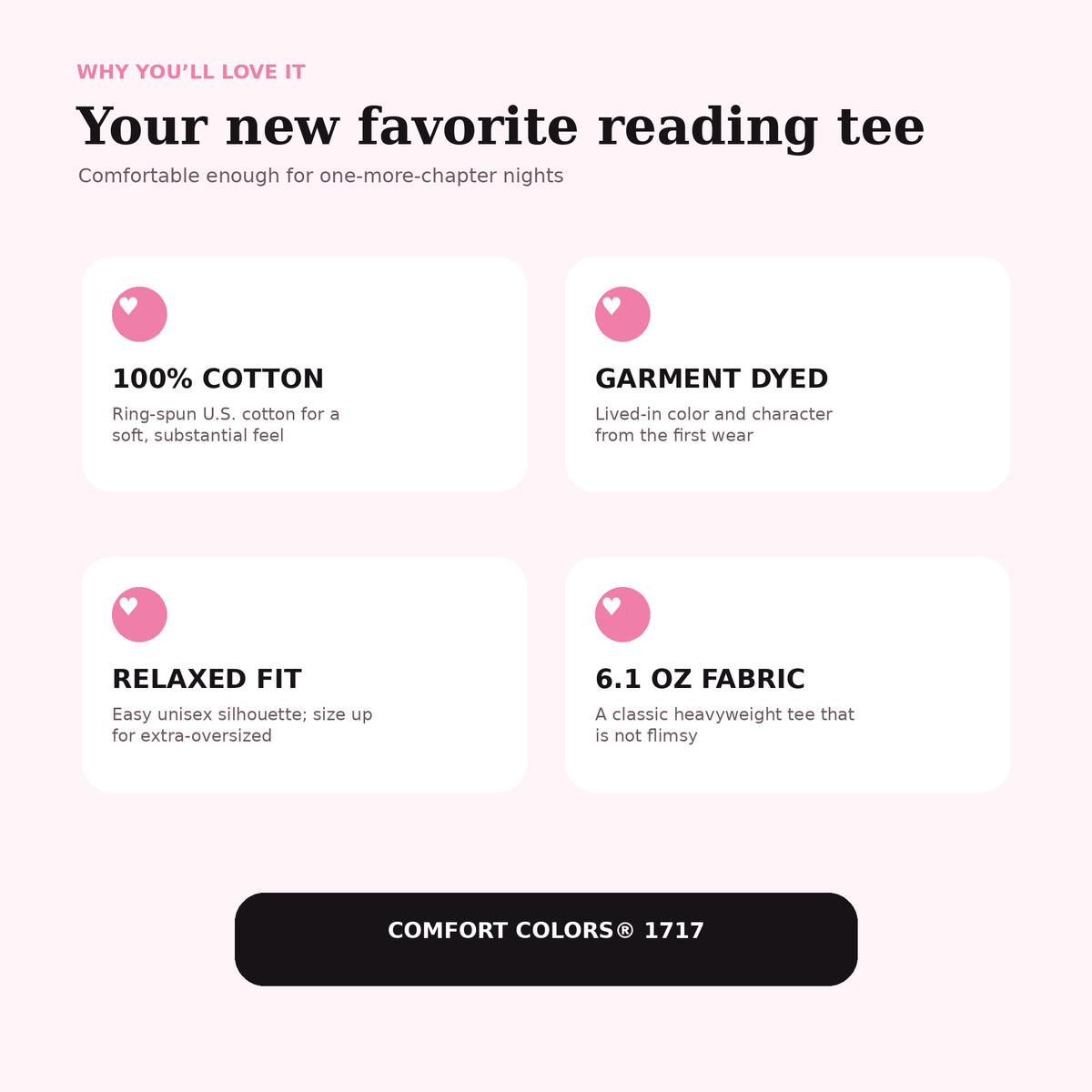 Pink Ghost Book Lover Shirt, Comfort Colors® Halloween Tee