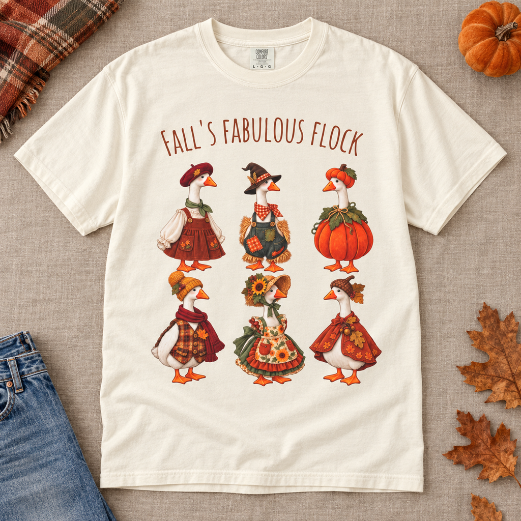 Porch Goose T-Shirt, Autumn Graphic Tee (Comfort Colors)