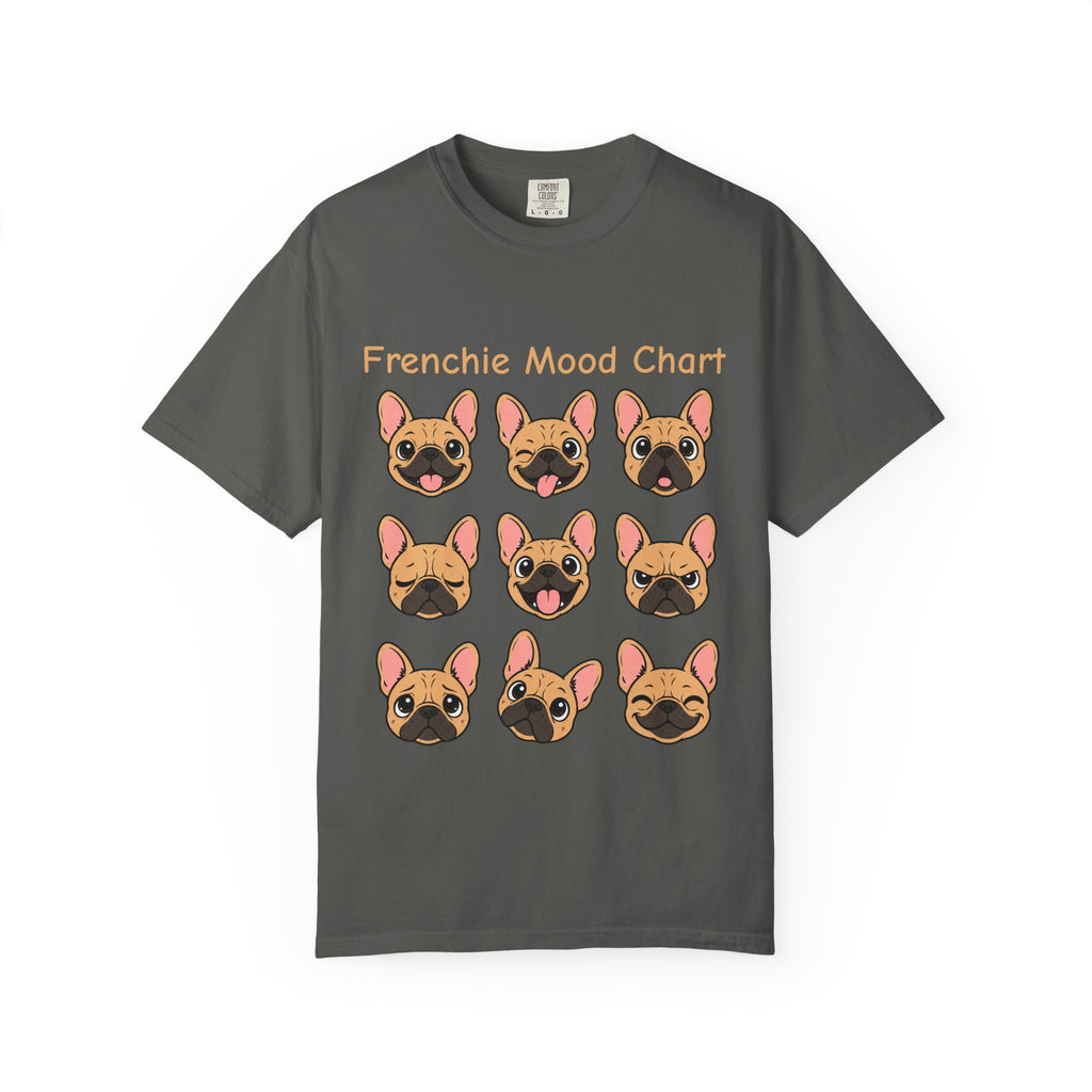 Frenchie Mood Chart Shirt, Comfort Colors®, Nine French Bulldog Faces
