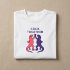 Lizards Stick Together white T-shirt folded mockup