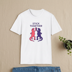 Lizards Stick Together white T-shirt flatlay mockup
