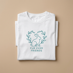 Bunny with Laurel Wreath white T-shirt folded mockup